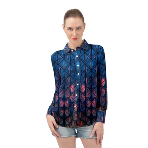 Abstract3 Long Sleeve Chiffon Shirt by LW323