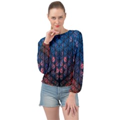 Abstract3 Banded Bottom Chiffon Top by LW323