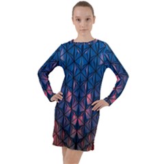 Abstract3 Long Sleeve Hoodie Dress