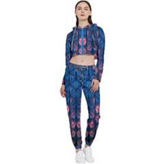 Abstract3 Cropped Zip Up Lounge Set