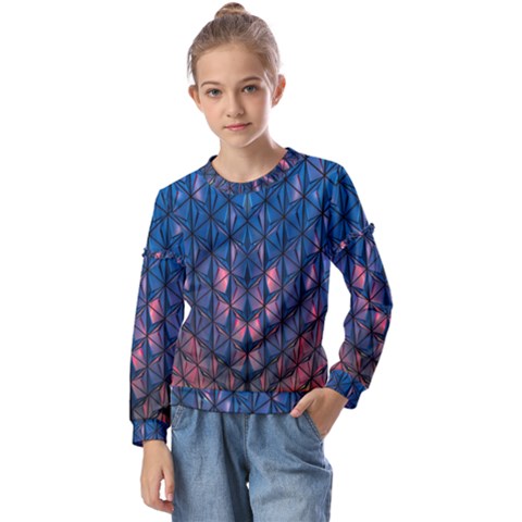 Abstract3 Kids  Long Sleeve Tee With Frill  by LW323