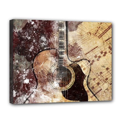 Guitar Canvas 14  X 11  (stretched) by LW323