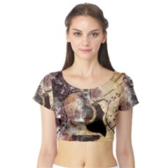 Guitar Short Sleeve Crop Top by LW323