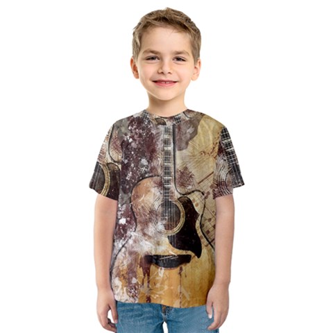 Guitar Kids  Sport Mesh Tee by LW323