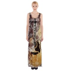 Guitar Thigh Split Maxi Dress by LW323