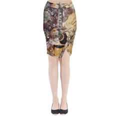 Guitar Midi Wrap Pencil Skirt by LW323