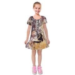 Guitar Kids  Short Sleeve Velvet Dress