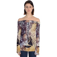 Guitar Off Shoulder Long Sleeve Top by LW323