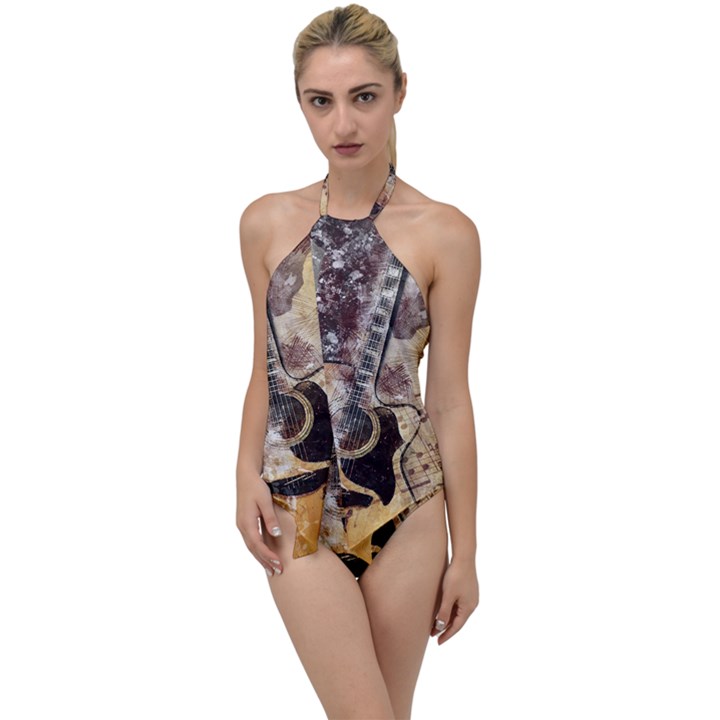 Guitar Go with the Flow One Piece Swimsuit