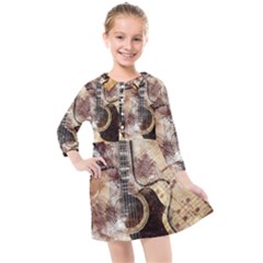 Guitar Kids  Quarter Sleeve Shirt Dress by LW323