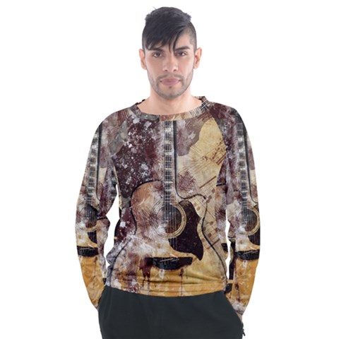 Guitar Men s Long Sleeve Raglan Tee by LW323