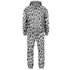 Silver Abstract Print Design Hooded Jumpsuit (men) 