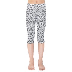 Silver Abstract Print Design Kids  Capri Leggings 