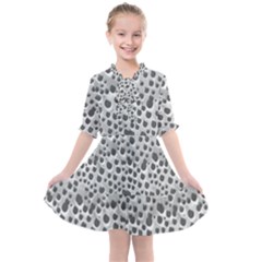 Silver Abstract Print Design Kids  All Frills Chiffon Dress by dflcprintsclothing