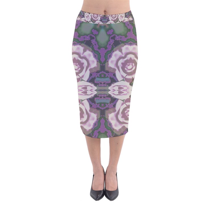 Lilac s  Velvet Midi Pencil Skirt