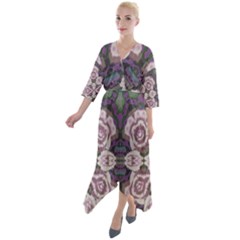 Lilac s  Quarter Sleeve Wrap Front Maxi Dress by LW323