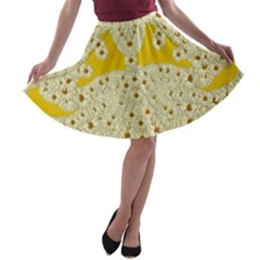 Sunshine Colors On Flowers In Peace A-line Skater Skirt by pepitasart