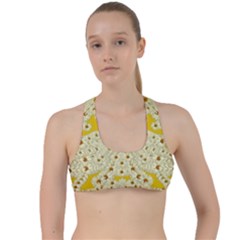 Sunshine Colors On Flowers In Peace Criss Cross Racerback Sports Bra by pepitasart