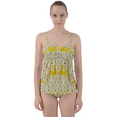 Sunshine Colors On Flowers In Peace Twist Front Tankini Set by pepitasart