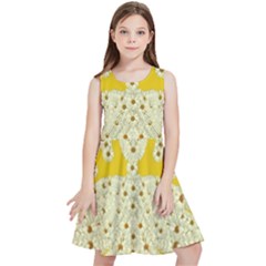 Sunshine Colors On Flowers In Peace Kids  Skater Dress by pepitasart