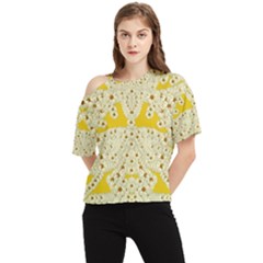 Sunshine Colors On Flowers In Peace One Shoulder Cut Out Tee by pepitasart