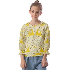 Sunshine Colors On Flowers In Peace Kids  Cuff Sleeve Top