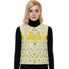 Sunshine Colors On Flowers In Peace Women s Button Up Puffer Vest