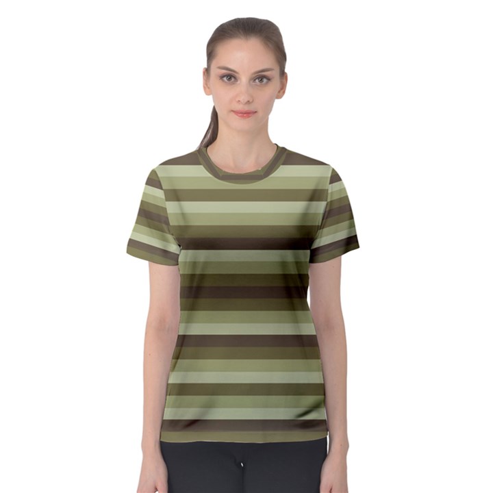 Linear Warm Print Design Women s Sport Mesh Tee