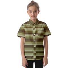 Linear Warm Print Design Kids  Short Sleeve Shirt by dflcprintsclothing