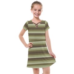 Linear Warm Print Design Kids  Cross Web Dress by dflcprintsclothing