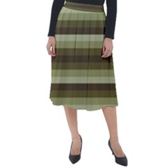 Linear Warm Print Design Classic Velour Midi Skirt  by dflcprintsclothing