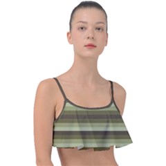 Linear Warm Print Design Frill Bikini Top