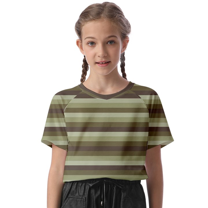 Linear Warm Print Design Kids  Basic Tee