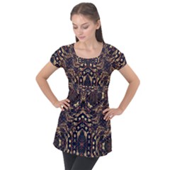 Cool Summer Puff Sleeve Tunic Top by LW323