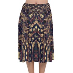 Cool Summer Velvet Flared Midi Skirt