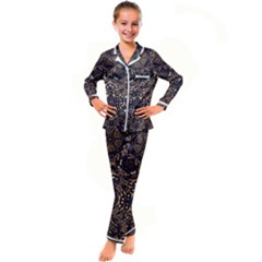 Cool Summer Kid s Satin Long Sleeve Pajamas Set by LW323