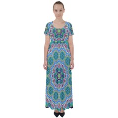 Hawaii High Waist Short Sleeve Maxi Dress by LW323