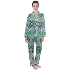 Hawaii Satin Long Sleeve Pajamas Set by LW323