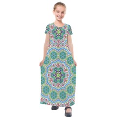 Hawaii Kids  Short Sleeve Maxi Dress by LW323