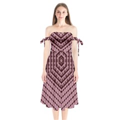 Burgundy Shoulder Tie Bardot Midi Dress by LW323