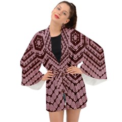 Burgundy Long Sleeve Kimono by LW323