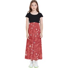 Folk Floral Pattern  Flowers Abstract Surface Design  Seamless Pattern Kids  Flared Maxi Skirt by Eskimos