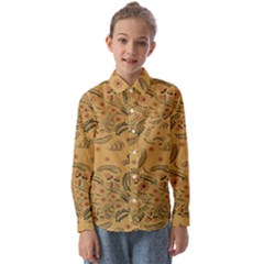 Folk Floral Pattern  Flowers Abstract Surface Design  Seamless Pattern Kids  Long Sleeve Shirt by Eskimos