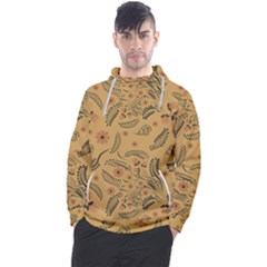 Folk Floral Pattern  Flowers Abstract Surface Design  Seamless Pattern Men s Pullover Hoodie by Eskimos