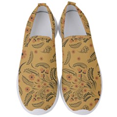 Folk Floral Pattern  Flowers Abstract Surface Design  Seamless Pattern Men s Slip On Sneakers