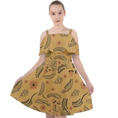 Folk Floral Pattern  Flowers Abstract Surface Design  Seamless Pattern Cut Out Shoulders Chiffon Dress by Eskimos