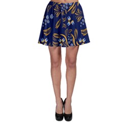 Folk Floral Pattern  Flowers Abstract Surface Design  Seamless Pattern Skater Skirt by Eskimos