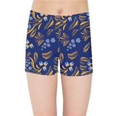 Folk Floral Pattern  Flowers Abstract Surface Design  Seamless Pattern Kids  Sports Shorts by Eskimos