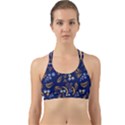 Folk floral pattern. Flowers abstract surface design. Seamless pattern Back Web Sports Bra View1