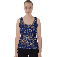 Folk Floral Pattern  Flowers Abstract Surface Design  Seamless Pattern Velvet Tank Top by Eskimos